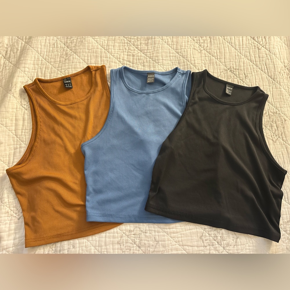 SHEIN Fitted Sleeveless Crop Tank Top BUNDLE